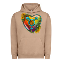 Pigment Burro Lgbtq Heart With Sunflower Urban Hoodie - BundleAndBundleShop