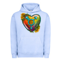 Pigment Grape Ice Lgbtq Heart With Sunflower Urban Hoodie - BundleAndBundleShop