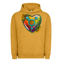 Pigment Peanut Butter Lgbtq Heart With Sunflower Urban Hoodie - BundleAndBundleShop