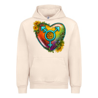 Sandshell Lgbtq Heart With Sunflower Urban Hoodie - BundleAndBundleShop