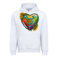 White Lgbtq Heart With Sunflower Urban Hoodie - BundleAndBundleShop