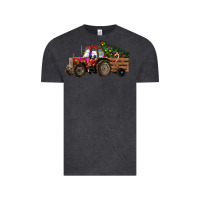 Vintage Black Christmas Farm Tractor Vintage Tee - RanaPortraitStore