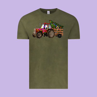 Vintage Tee Christmas Farm Tractor