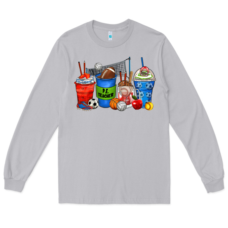 P.e. Teacher Coffee Cups Long Sleeve Tee by Zillion Design Studio | Teevron