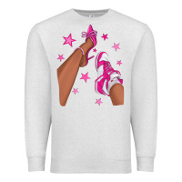 Oatmeal Heather afro sneakers and heels Premium Sweatshirt - NancyCooperArtShop