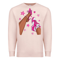 Pale Pink afro sneakers and heels Premium Sweatshirt - NancyCooperArtShop