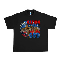 Black one nation under god Urban Heavy Tee - Zillion Design Studio