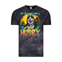 Cloud Black life is better with a husky Vintage Tee - texasbilliewilder