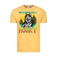 Vintage Mustard life is better with a husky Vintage Tee - texasbilliewilder