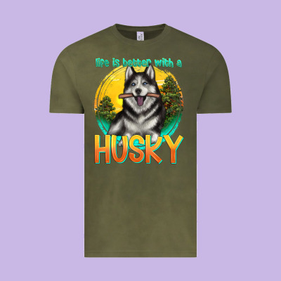 Vintage Tee life is better with a husky