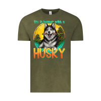 Vintage Olive life is better with a husky Vintage Tee - texasbilliewilder