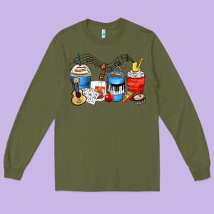 Music Teacher Coffee Cups Long Sleeve Tee Designed By Zillion Design Studio
