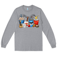 Heather Grey music teacher coffee cups Long Sleeve Tee - Zillion Design Studio
