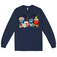 Navy music teacher coffee cups Long Sleeve Tee - Zillion Design Studio