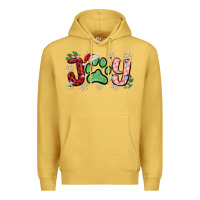 Antique Gold joy with dog paw Premium Hoodie - MaliasSmallBusiness