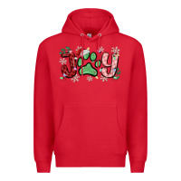 Red joy with dog paw Premium Hoodie - MaliasSmallBusiness