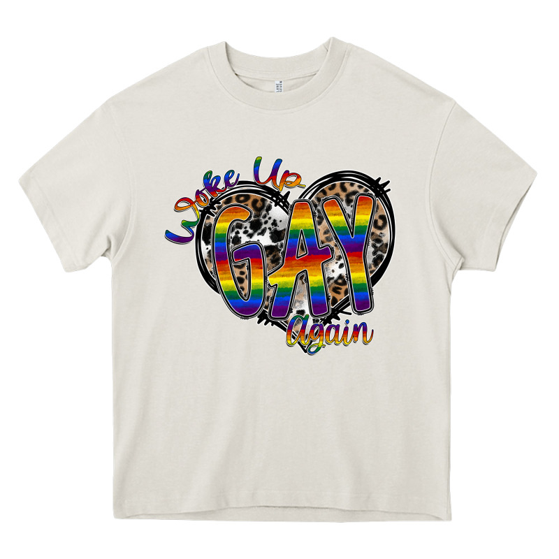 Woke Up Gay Again Heavy Core Tee by SublimationCraftShop | Teevron