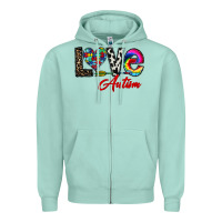 Seafoam love autism Zipper Hoodie - CowhideDigitalArt