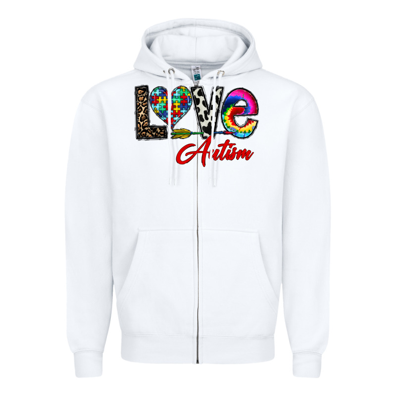 Love Autism Zipper Hoodie by CowhideDigitalArt | Teevron