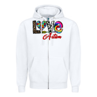 White love autism Zipper Hoodie - CowhideDigitalArt