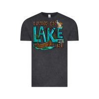 Vintage Black living on lake time Vintage Tee - texasbilliewilder
