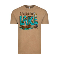 Vintage Coffee living on lake time Vintage Tee - texasbilliewilder