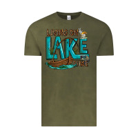 Vintage Olive living on lake time Vintage Tee - texasbilliewilder