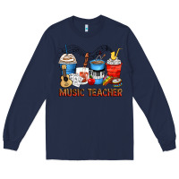 Navy music teacher coffee cups Long Sleeve Tee - Zillion Design Studio