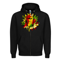 Black juneteenth sunflower Zipper Hoodie - HRA Design Shop