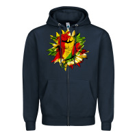Navy juneteenth sunflower Zipper Hoodie - HRA Design Shop