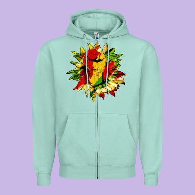 Juneteenth Sunflower Zipper Hoodie Designed By Hra Design Shop