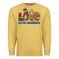 Antique Gold autism awareness love Premium Sweatshirt - BarkalooDesign
