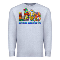 Heather Grey autism awareness love Premium Sweatshirt - BarkalooDesign