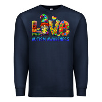 Navy autism awareness love Premium Sweatshirt - BarkalooDesign