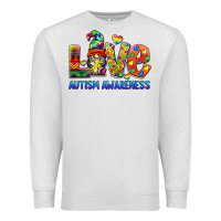 Oatmeal Heather autism awareness love Premium Sweatshirt - BarkalooDesign