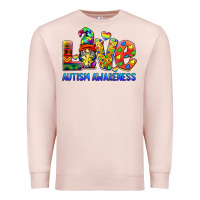 Pale Pink autism awareness love Premium Sweatshirt - BarkalooDesign