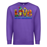 Purple autism awareness love Premium Sweatshirt - BarkalooDesign