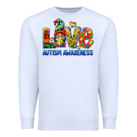 White autism awareness love Premium Sweatshirt - BarkalooDesign