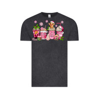 Vintage Black pink christmas coffee cups Vintage Tee - Zillion Design Studio
