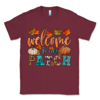 Burgundy welcome to our patch Classic Tee - HRA Design Shop