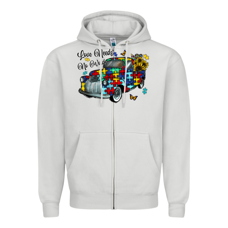 Love Needs No Words Zipper Hoodie by CowhideDigitalArt | Teevron