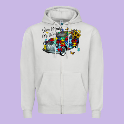 Love Needs No Words Zipper Hoodie Designed By Cowhidedigitalart