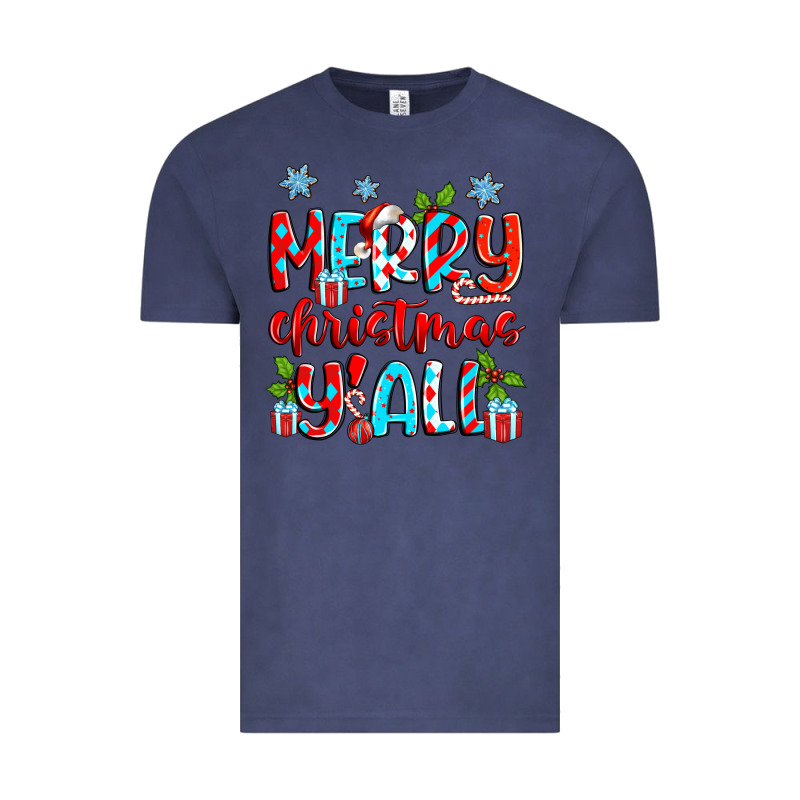 Merry Christmas Y'all Vintage Tee by Zillion Design Studio | Teevron