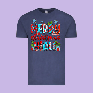 Merry Christmas Y'all Vintage Tee Designed By Zillion Design Studio