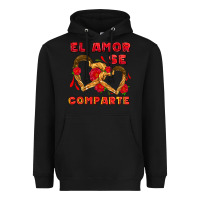 Black el amor se comparte with churros Heavyweight Hoodie - AdoDesignShop