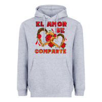 Heather Grey el amor se comparte with churros Heavyweight Hoodie - AdoDesignShop