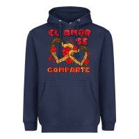 Navy el amor se comparte with churros Heavyweight Hoodie - AdoDesignShop