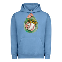 Pigment Pebble Blue baseball and western roses teardrop  6 Urban Hoodie - BundleAndBundleShop