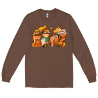 Chestnut pumpkin spice latte coffee cups Long Sleeve Tee - Zillion Design Studio