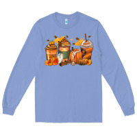 Colony Blue pumpkin spice latte coffee cups Long Sleeve Tee - Zillion Design Studio